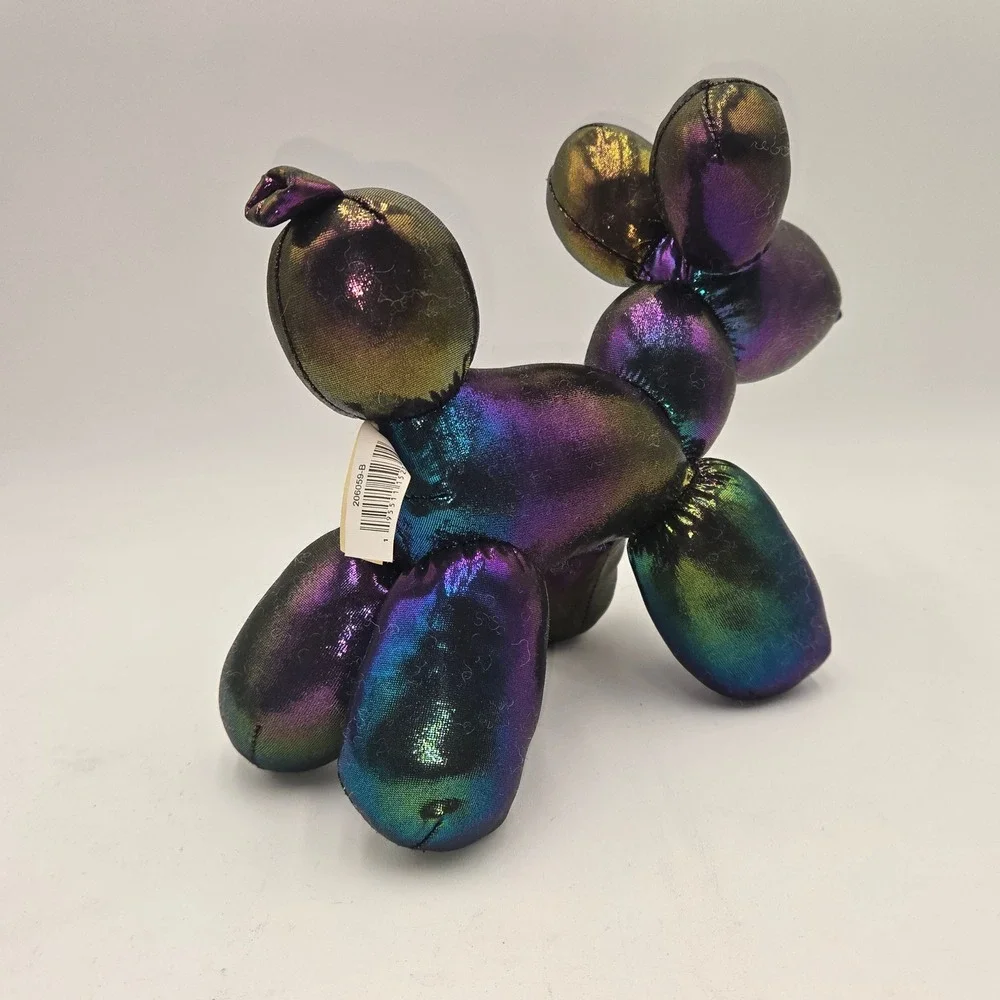 Balloon Dog Plush Iridescent Metallic Purple Green Skull Stuffed Animal 206059-B